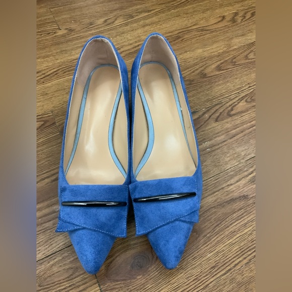 Shoes | Royal Blue Suede Block Kitten Heels | Poshmark